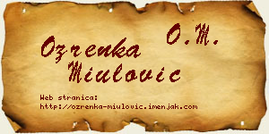 Ozrenka Miulović vizit kartica